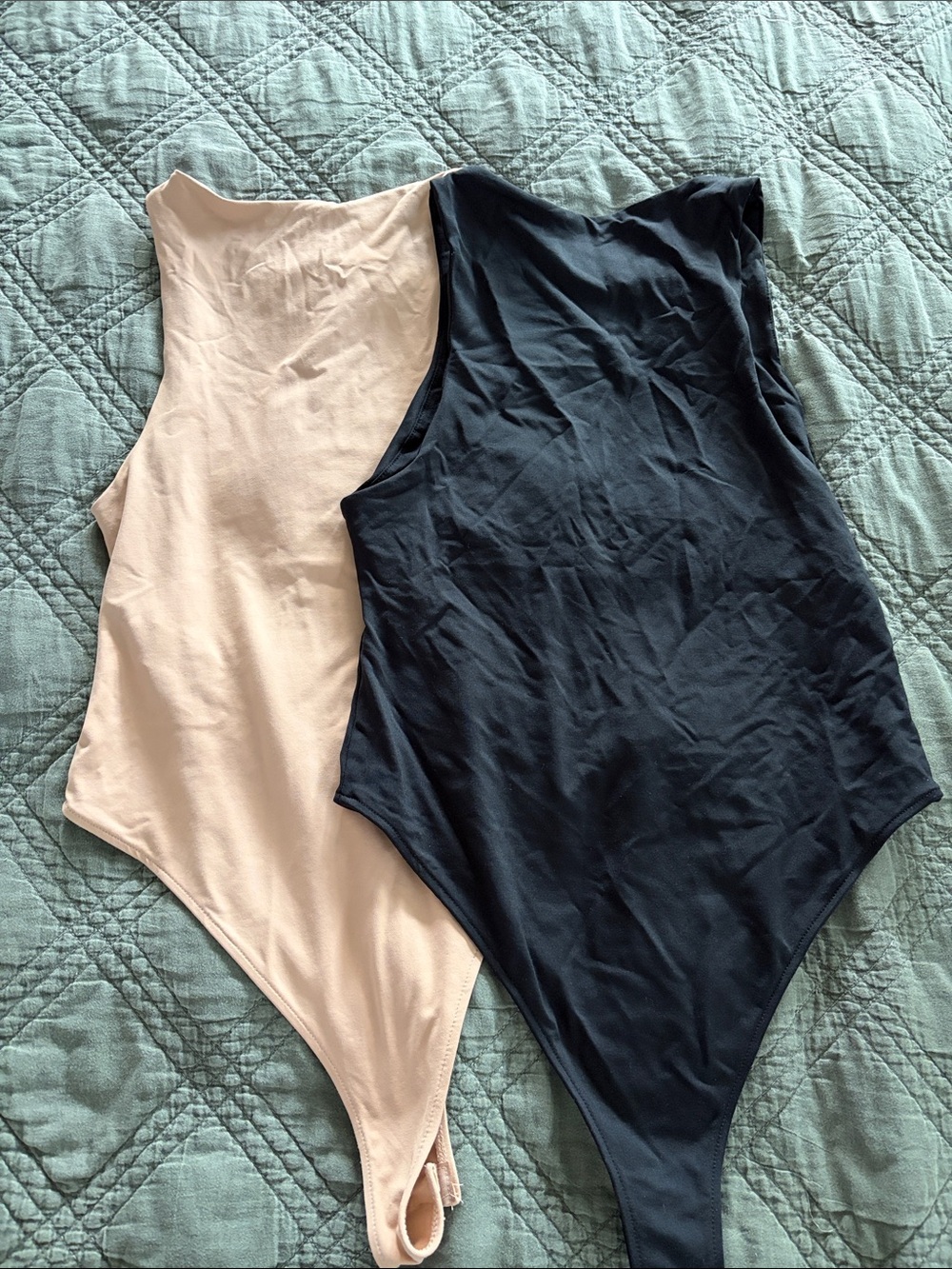 Zara Nude & Black Sleeveless Bodysuits - Picture 2 of 3